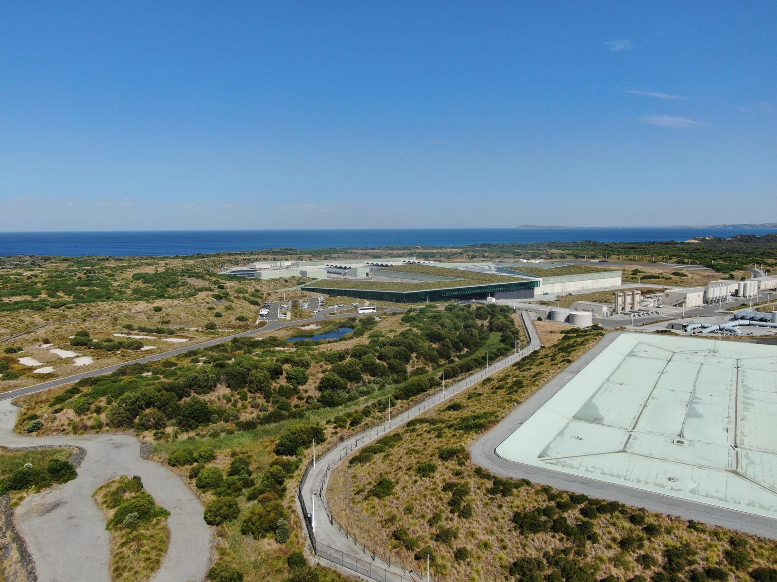 Desalination plant aerial view